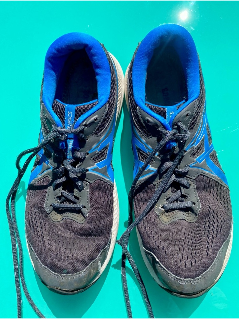 ASICS Men's Black and Blue Athletic Running Shoes